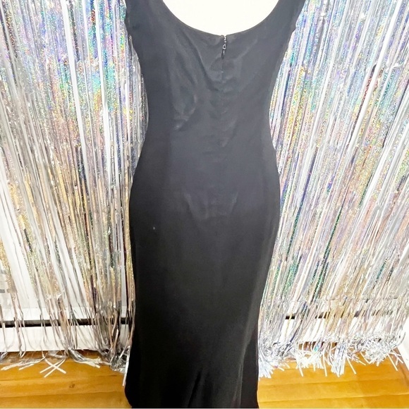 Watters & Watters Vintage Black Silk Black Tie Gown Formal Size 4 - Picture 6 of 10